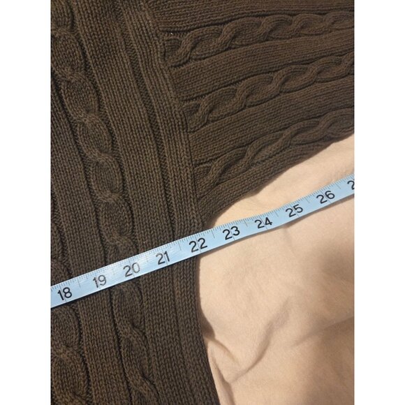 VTG Mens V-Neck Tennis Sweater Cable Knit L 100% Cotton - Picture 5 of 8